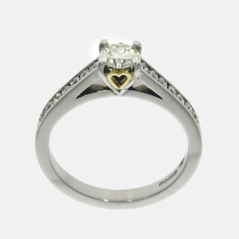 Handmade in platinum ad 18ct yellow gold