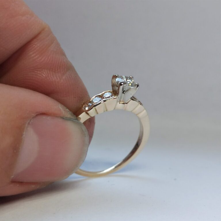 Retipped and Reset ring -  9ct yellow and white gold