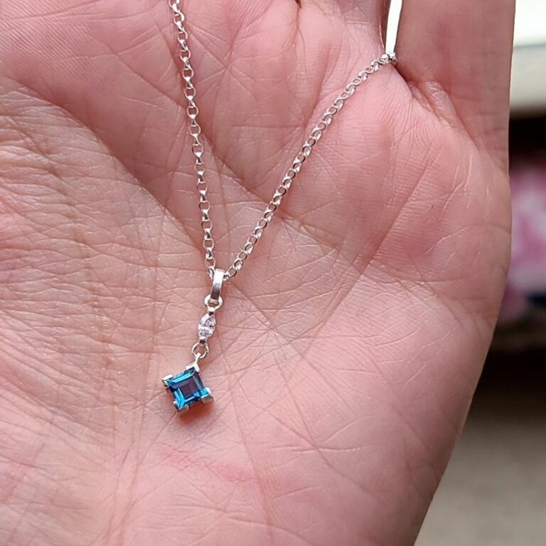 square topaz and marquise pendant